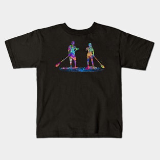 paddleboard watercolor art Kids T-Shirt
